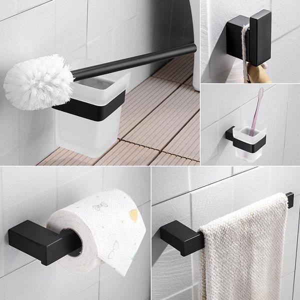 bath accessory set matteblack bathroom accessories stainless steel towel bar&ring paper holder robe hook toilet brush tooth
bath accessory set matteblack bathroom accessories stainless steel towel bar&ring paper holder robe hook toilet brush tooth