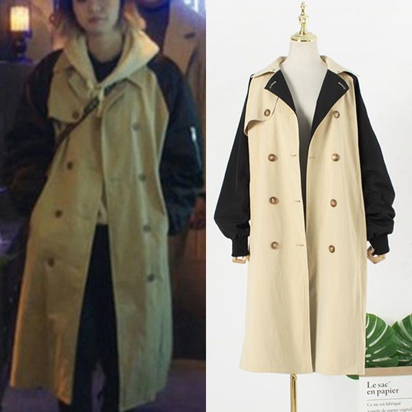 women's trench coats kpop korean celebrity autumn elegant women double breasted coat vintage turn-down collar long sleeve warm windbrea, Tan;black
women's trench coats kpop korean celebrity autumn elegant women double breasted coat vintage turn-down collar long sleeve warm windbrea, Tan;black