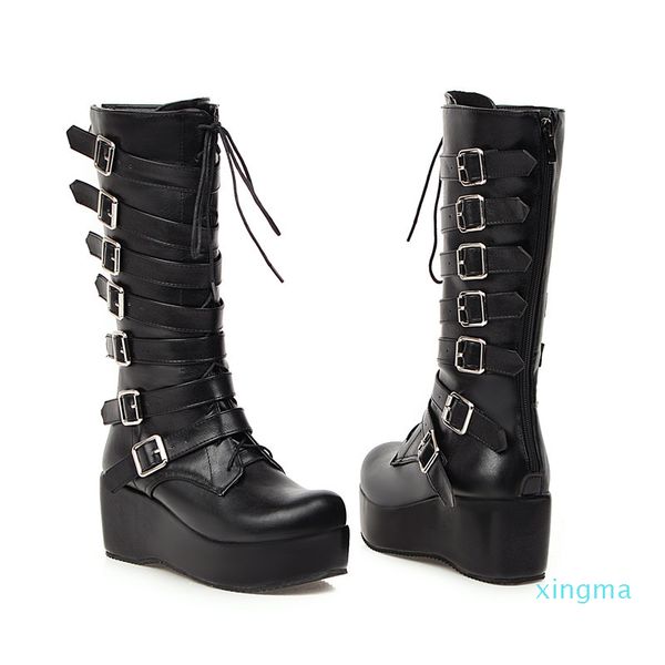 winter gothic punk womens platform boots black buckle strap lace up creeper wedges shoes mid calf military combat boots
winter gothic punk womens platform boots black buckle strap lace up creeper wedges shoes mid calf military combat boots