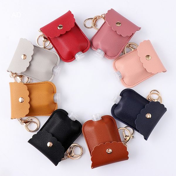 practical portable hand sanitizer holder keychain disinfectant bottle leather cover key chain case empty bottles holders keychains, Silver
practical portable hand sanitizer holder keychain disinfectant bottle leather cover key chain case empty bottles holders keychains, Silver