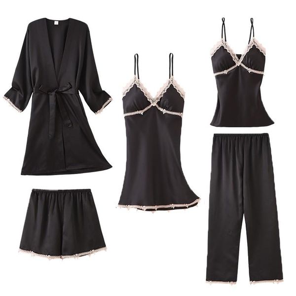 women's sleepwear women robe suit spring summer bride wedding kimono bathrobe gown elegant nightdress lady casual daily sleep dress, Black;red
women's sleepwear women robe suit spring summer bride wedding kimono bathrobe gown elegant nightdress lady casual daily sleep dress, Black;red
