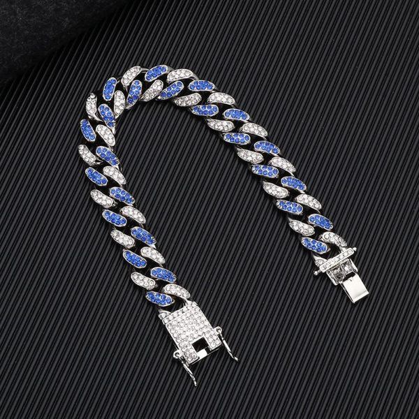 link, chain 1pc cuban hiphop shiny bracelets for men 12mm miami link gold silver color bracelet jewelry full rhinestone streetwear, Black
link, chain 1pc cuban hiphop shiny bracelets for men 12mm miami link gold silver color bracelet jewelry full rhinestone streetwear, Black