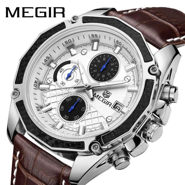 wristwatches megir men watches fashion genuine leather chronograph quartz watch clock gentle male students reloj hombre relogio masculino, Slivery;brown
wristwatches megir men watches fashion genuine leather chronograph quartz watch clock gentle male students reloj hombre relogio masculino, Slivery;brown