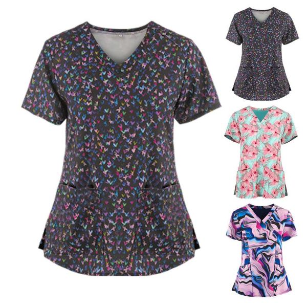 women's t-shirt uniform women printing short sleeve v-neck working blouse uniforme enfermera mujer loose uniforms 2021 *, White
women's t-shirt uniform women printing short sleeve v-neck working blouse uniforme enfermera mujer loose uniforms 2021 *, White