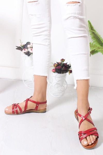 sandals women's red genuine leather a001k, Black 
sandals women's red genuine leather a001k, Black