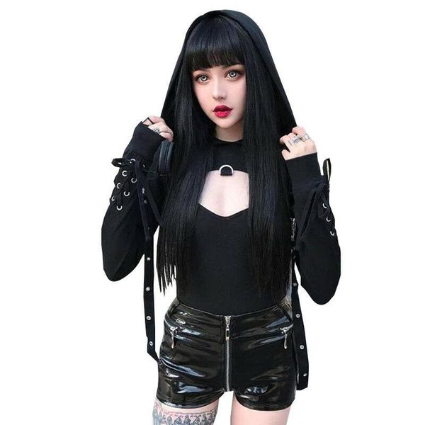 women's hoodies & sweatshirts long sleeve lace up short hoodie black crop ladies gothic punk casual fashion pillovers sweatshirt
women's hoodies & sweatshirts long sleeve lace up short hoodie black crop ladies gothic punk casual fashion pillovers sweatshirt