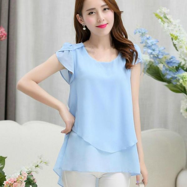women's blouses & shirts summer chiffon blouse women clothes loose plus size shirt ladies blusas mujer short sleeve oversize femme 4xl, White
women's blouses & shirts summer chiffon blouse women clothes loose plus size shirt ladies blusas mujer short sleeve oversize femme 4xl, White