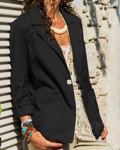 women's jackets women ladies slim fit casual business suit ol work jacket coat outwear solid pocket button streetwear party clothes, Black;brown
women's jackets women ladies slim fit casual business suit ol work jacket coat outwear solid pocket button streetwear party clothes, Black;brown