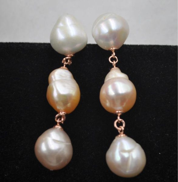 dangle & chandelier baroque 11-12mm mix (natural) real pearl earring rose golden, Silver
dangle & chandelier baroque 11-12mm mix (natural) real pearl earring rose golden, Silver
