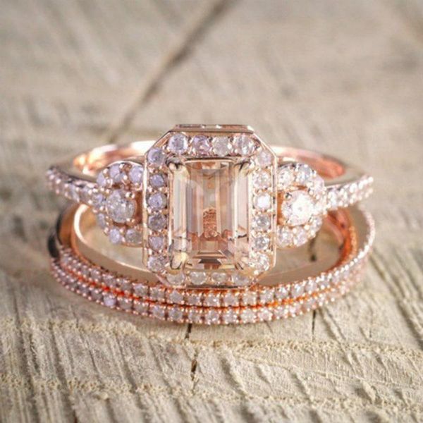 wedding rings 3pcs/set luxury rose gold square champagne crystal zircon ring band promise engagement for women boho jewelry gift, Slivery;golden
wedding rings 3pcs/set luxury rose gold square champagne crystal zircon ring band promise engagement for women boho jewelry gift, Slivery;golden