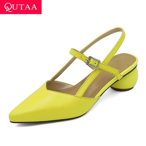 dress shoes qutaa 2021 cow leather fashion women pumps summer square middle heel sandals pointed toe buckle comfort size 34-42, Black
dress shoes qutaa 2021 cow leather fashion women pumps summer square middle heel sandals pointed toe buckle comfort size 34-42, Black