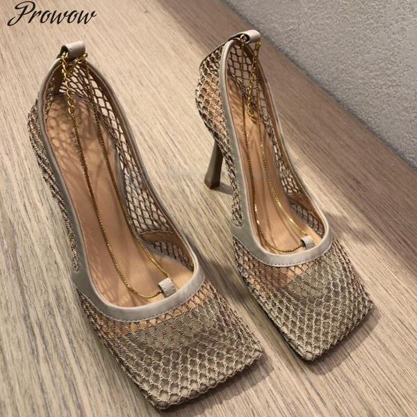 sandals prowow high heels square head mesh fishnet hollow french chain single shoes retro sandalias, Black
sandals prowow high heels square head mesh fishnet hollow french chain single shoes retro sandalias, Black