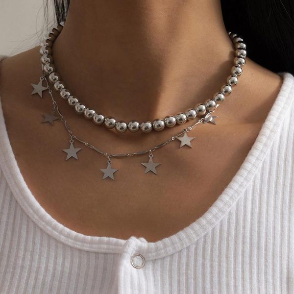 fashion multilayer stainless steel women gold silver color beads double chain choker necklaces lady pentagon-star jewelry gifts chains
fashion multilayer stainless steel women gold silver color beads double chain choker necklaces lady pentagon-star jewelry gifts chains