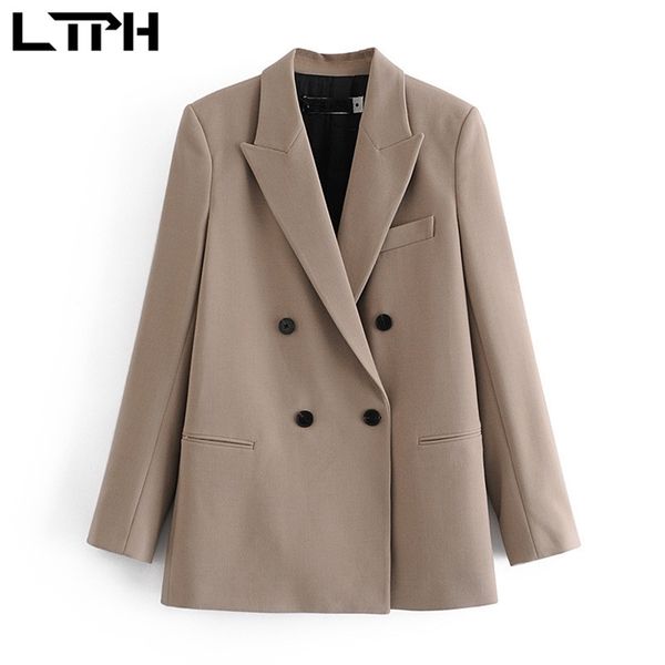 ltph chic vintage double breasted women blazer mid-length business casual blazers jackets solid lady suit coat spring 210423, White;black
ltph chic vintage double breasted women blazer mid-length business casual blazers jackets solid lady suit coat spring 210423, White;black