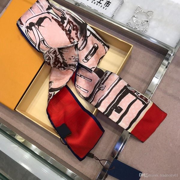 the new double-layer main silk ribbon design printed women's silk scarves fashion headscarf brand handbag ribbon small long scarf 7*100, Blue;gray
the new double-layer main silk ribbon design printed women's silk scarves fashion headscarf brand handbag ribbon small long scarf 7*100, Blue;gray