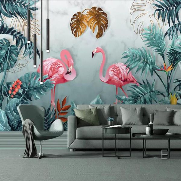wallpapers custom 3d mural wallpaper nordic modern hand-painted tropical rainforest flamingo background wall decorative painting
wallpapers custom 3d mural wallpaper nordic modern hand-painted tropical rainforest flamingo background wall decorative painting