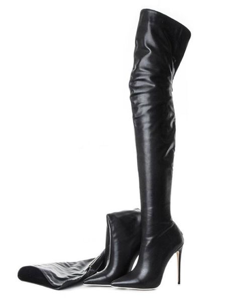 boots goofloron women's over-the-knee boots, black 12cm high-heeled with a metal zipper at the heel 
boots goofloron women's over-the-knee boots, black 12cm high-heeled with a metal zipper at the heel