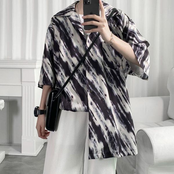 men's casual shirts summer tie-dye shirt fashion retro men streetwear korean loose short-sleeved mens dress -4xl, White;black
men's casual shirts summer tie-dye shirt fashion retro men streetwear korean loose short-sleeved mens dress -4xl, White;black
