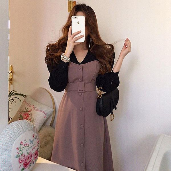 casual dresses puff sleeve sashes v neck button two-piece vintage patchwork strapless madi dress women bandage formal elegant robe longue fe, Black;gray
casual dresses puff sleeve sashes v neck button two-piece vintage patchwork strapless madi dress women bandage formal elegant robe longue fe, Black;gray
