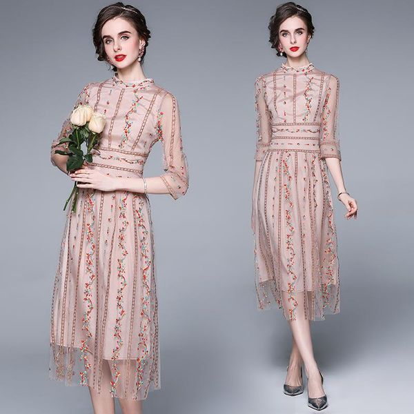casual dresses simgent embroidery dress women mesh patchwork three quarter sleeve a line runway robe longue vestidos jurken sg17204, Black;gray
casual dresses simgent embroidery dress women mesh patchwork three quarter sleeve a line runway robe longue vestidos jurken sg17204, Black;gray