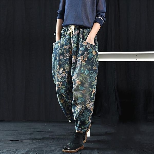 arrival spring autumn arts style women loose elastic waist cotton denim pants big pocket vintage print jeans s483 210512, Blue
arrival spring autumn arts style women loose elastic waist cotton denim pants big pocket vintage print jeans s483 210512, Blue