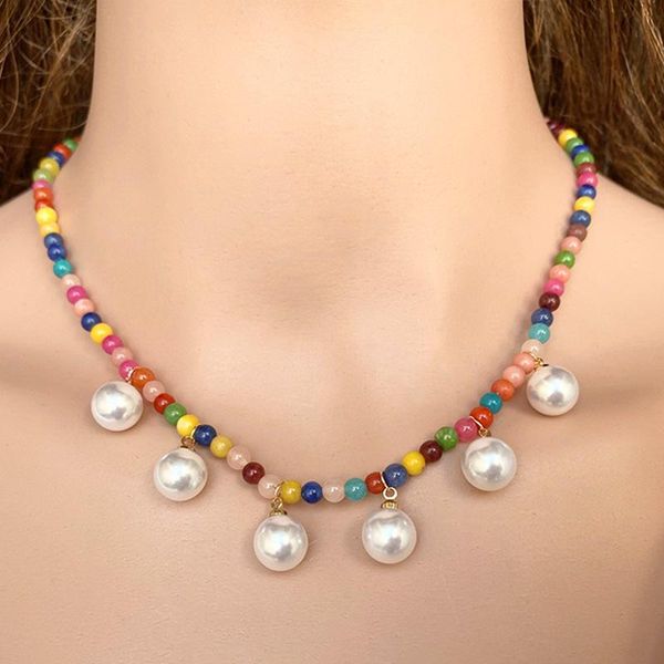 pendant necklaces simple temperament double chain color pearl natural stone necklace for women fashion jewelry pendants and wholesale, Silver
pendant necklaces simple temperament double chain color pearl natural stone necklace for women fashion jewelry pendants and wholesale, Silver
