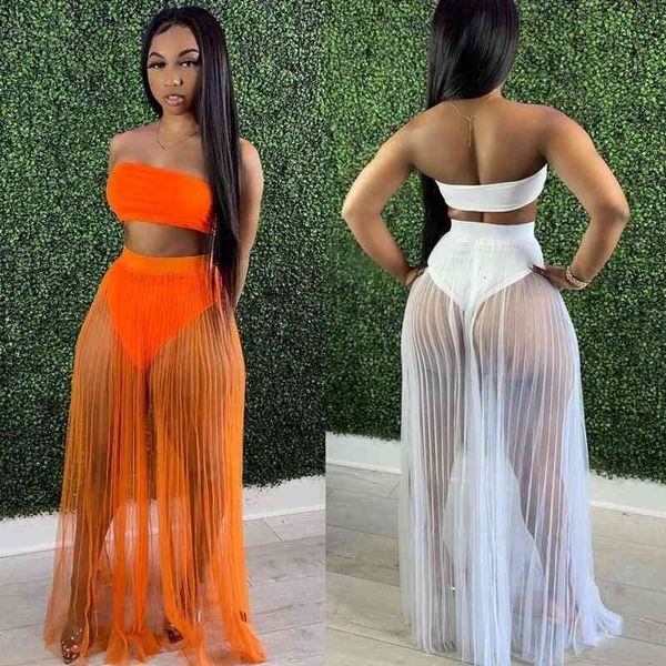 casual dresses arrival women summer pleated skirt sets strapless crop +mesh maxi skirts perspective two piece set t6b0, Black;gray
casual dresses arrival women summer pleated skirt sets strapless crop +mesh maxi skirts perspective two piece set t6b0, Black;gray