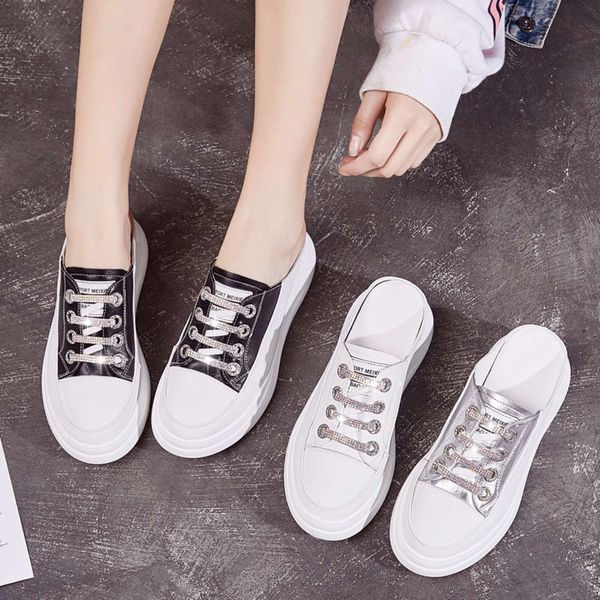 women's 2021 new summer wear leather versatile baotou half slippers with thick soles, Black
women's 2021 new summer wear leather versatile baotou half slippers with thick soles, Black