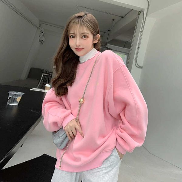 ly varey lin autumn winter women fashion simple casual cute loose o-neck oversized long sleeve letter print sweatshirt 210526, Black
ly varey lin autumn winter women fashion simple casual cute loose o-neck oversized long sleeve letter print sweatshirt 210526, Black