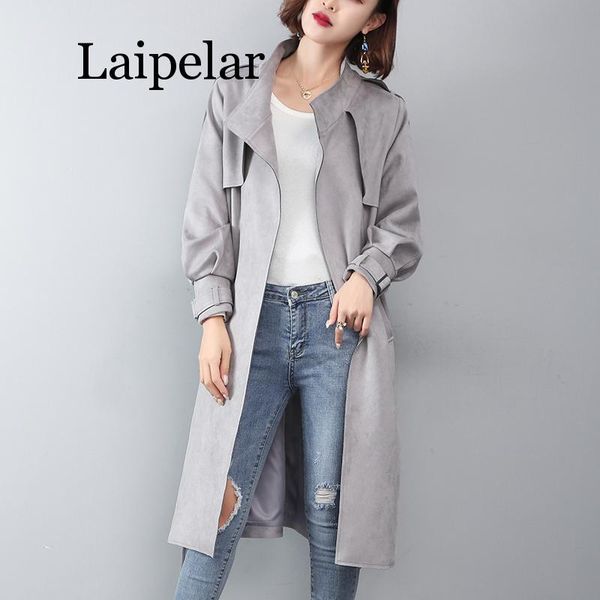 women's trench coats 2021 autumn winter england suede womens windbreakers single button plus size long ladies coat fashion overcoat 5xl, Tan;black 
women's trench coats 2021 autumn winter england suede womens windbreakers single button plus size long ladies coat fashion overcoat 5xl, Tan;black