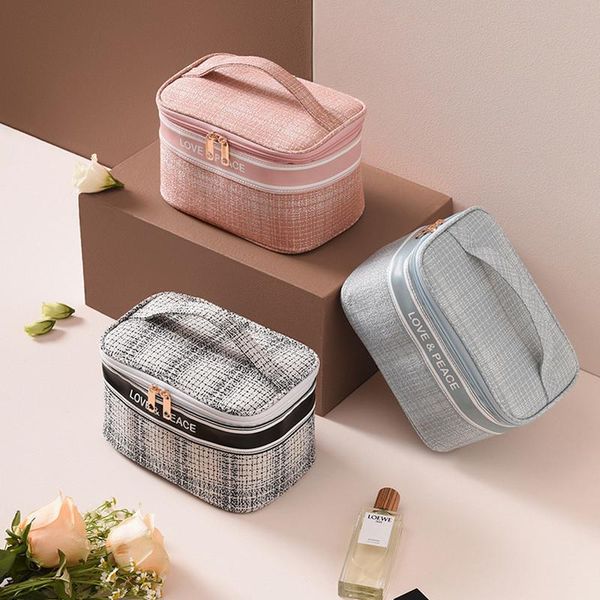 quality plaid cosmetic bag travel women toiletry organizer makup portable soft make up cases bathroom storage wash pouch bags
quality plaid cosmetic bag travel women toiletry organizer makup portable soft make up cases bathroom storage wash pouch bags