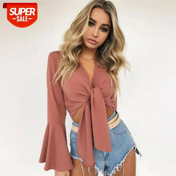 2020 Fashion Summer Women Sexy Casual Low-Cut Bandage Top T-Shirts Vest Long Flare Sleeve Crop Top Shirt Femme Blusas #s63g, White
2020 Fashion Summer Women Sexy Casual Low-Cut Bandage Top T-Shirts Vest Long Flare Sleeve Crop Top Shirt Femme Blusas #s63g, White