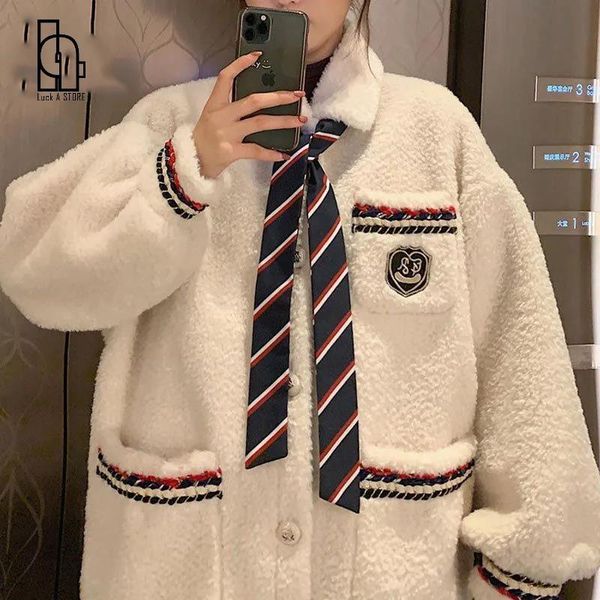 women's fur & faux luck a 2021 women winter solid pockets lamb coat female japanese fashion outwears lady jk loose warm coats, Black
women's fur & faux luck a 2021 women winter solid pockets lamb coat female japanese fashion outwears lady jk loose warm coats, Black