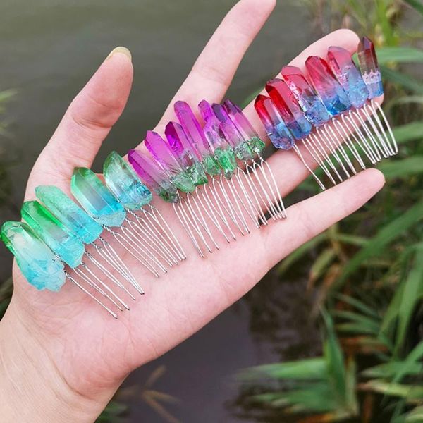 gradient ombre rainbow raw quartz hair comb contrast colored imitation crystal stone wedding tiara ponytail clip hairp accessories
gradient ombre rainbow raw quartz hair comb contrast colored imitation crystal stone wedding tiara ponytail clip hairp accessories