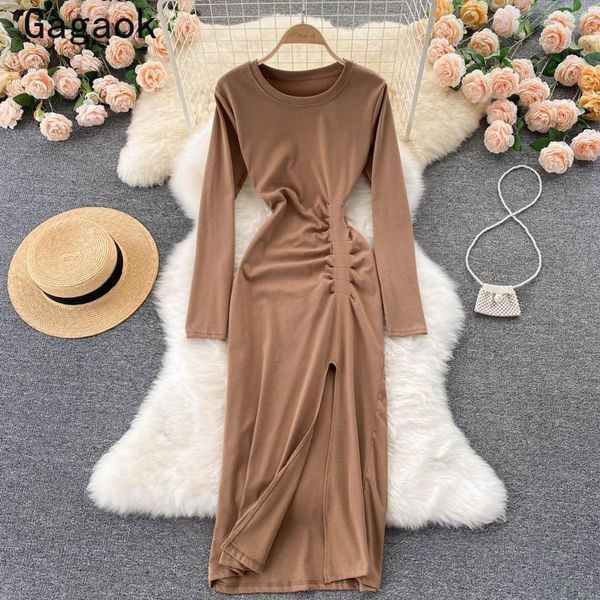 casual dresses gagaok vintage women dress 2021 spring autumn o-neck sheath mid-calf solid midi bodycon fashion wild vestidos, Black;gray
casual dresses gagaok vintage women dress 2021 spring autumn o-neck sheath mid-calf solid midi bodycon fashion wild vestidos, Black;gray