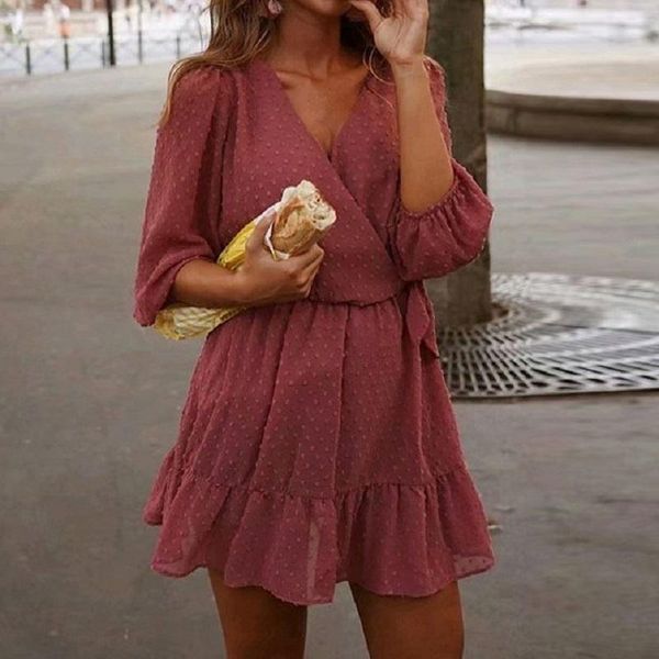 summer women ruffles lace chiffon dress boho mini beach three quarter sleeve ladies party dresses vestido casual, Black;gray
summer women ruffles lace chiffon dress boho mini beach three quarter sleeve ladies party dresses vestido casual, Black;gray