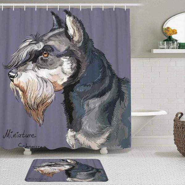 fabric shower curtain and mats set,colorful miniature schnauzer animal,waterproof bath curtains with 12 hooks,non slip
fabric shower curtain and mats set,colorful miniature schnauzer animal,waterproof bath curtains with 12 hooks,non slip