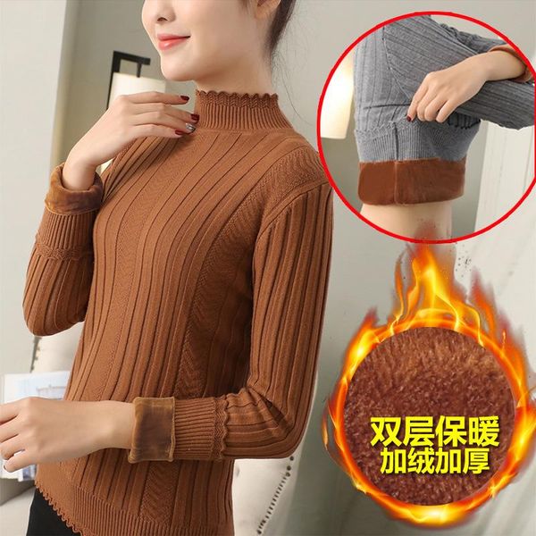 women's t-shirt winter puls velvet sweater women o-neck thick pullover backing shirt fashion knit casual 2022 spring, White
women's t-shirt winter puls velvet sweater women o-neck thick pullover backing shirt fashion knit casual 2022 spring, White