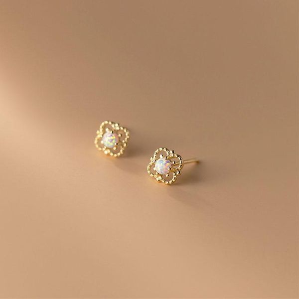 genuine 925 sterling silver gold small flower opal stud earrings for women girls elegant fine jewelry gift accessories, Golden;silver
genuine 925 sterling silver gold small flower opal stud earrings for women girls elegant fine jewelry gift accessories, Golden;silver