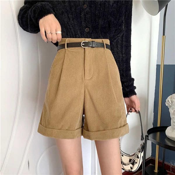 women's shorts streetwear casual corduroy women 2021 autumn khaki black loose high waist straight wide leg female c7824, White;black
women's shorts streetwear casual corduroy women 2021 autumn khaki black loose high waist straight wide leg female c7824, White;black