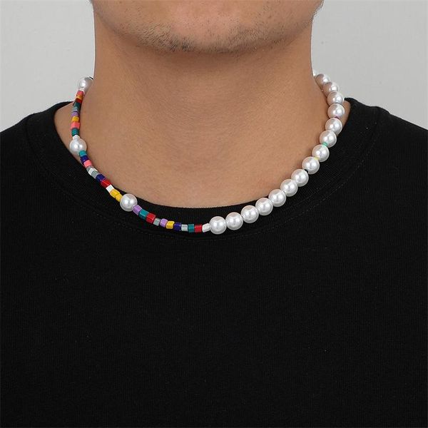 chains creative asymmetrical design imitation pearl beaded necklace fashion rice bead stitching men and women the same jewelry, Silver
chains creative asymmetrical design imitation pearl beaded necklace fashion rice bead stitching men and women the same jewelry, Silver