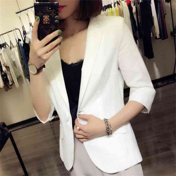 spring and autumn new reverse collar o one button l small suit seven point sleeve linen commuter women's coat, Black
spring and autumn new reverse collar o one button l small suit seven point sleeve linen commuter women's coat, Black