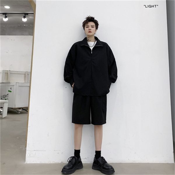 tracksuit big spring zipper collar loose pullover long sleeve shirt shorts of two pieces in casual male fashion suit liki, Gray
tracksuit big spring zipper collar loose pullover long sleeve shirt shorts of two pieces in casual male fashion suit liki, Gray
