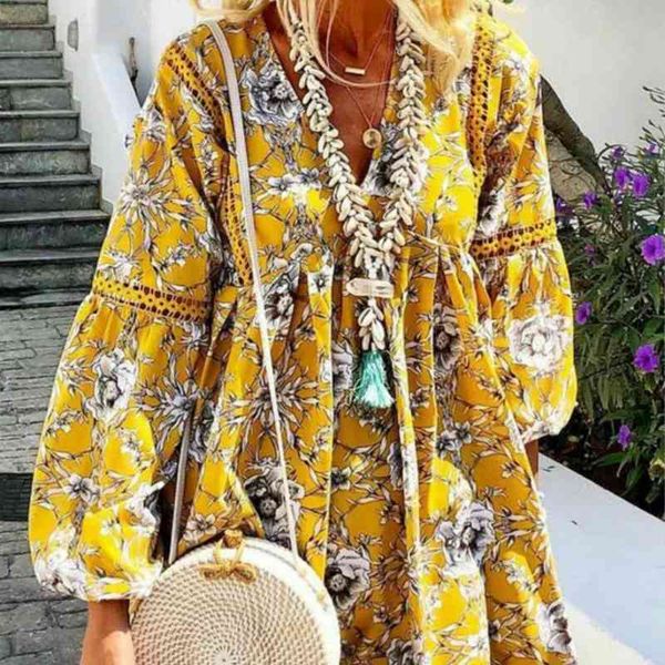 boho short women wrap dress ruffle floral print beach sundress vintage lantern sleeve bohemian summer party mini dresses 210603, Black;gray
boho short women wrap dress ruffle floral print beach sundress vintage lantern sleeve bohemian summer party mini dresses 210603, Black;gray