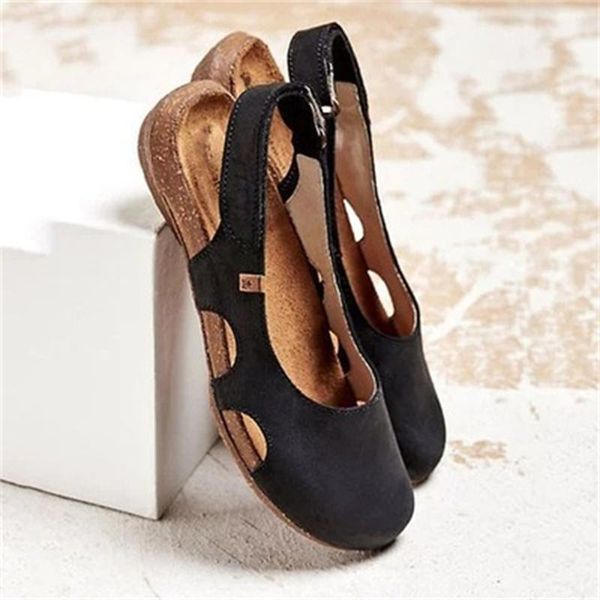sandals women casual wedges summer buckle gladiator retro non-slip flock ladies party office shoes, Black
sandals women casual wedges summer buckle gladiator retro non-slip flock ladies party office shoes, Black
