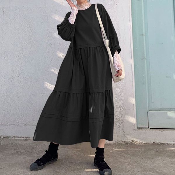 women's blouses & shirts 2021 crew neck pleated long dress vonda women vintage sundress casual sleeve solid dresses loose spring v, White
women's blouses & shirts 2021 crew neck pleated long dress vonda women vintage sundress casual sleeve solid dresses loose spring v, White