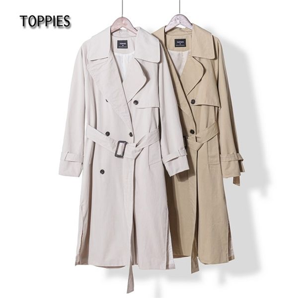ies long trench coat 100% cotton loose oversized women's double-breasted belted lady cloak windbreaker 210820, Tan;black
ies long trench coat 100% cotton loose oversized women's double-breasted belted lady cloak windbreaker 210820, Tan;black