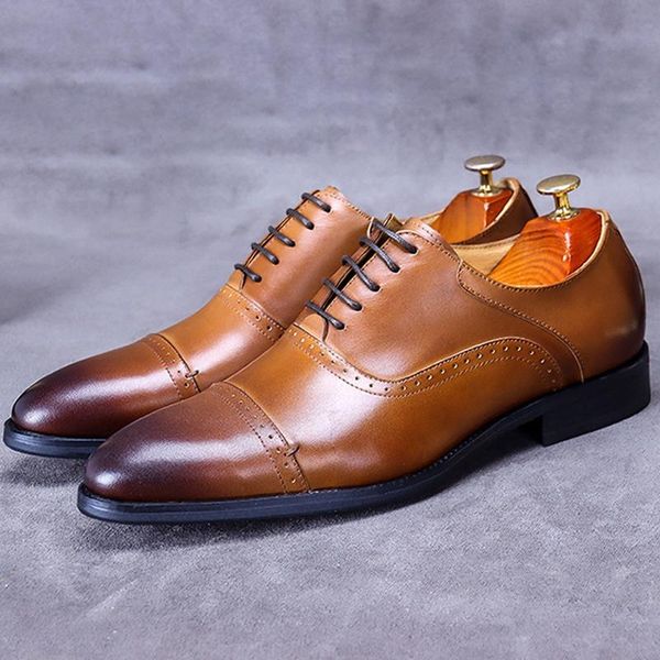 dress shoes british pointed toe man semi brogue genuine leather formal oxfords medallion wedding party men's flats ss768, Black
dress shoes british pointed toe man semi brogue genuine leather formal oxfords medallion wedding party men's flats ss768, Black