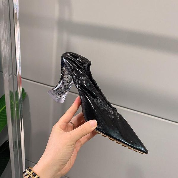 dress shoes 2021 ladies' with pink buttery wax crystal heels and pointed toes 7.5cm, Black
dress shoes 2021 ladies' with pink buttery wax crystal heels and pointed toes 7.5cm, Black