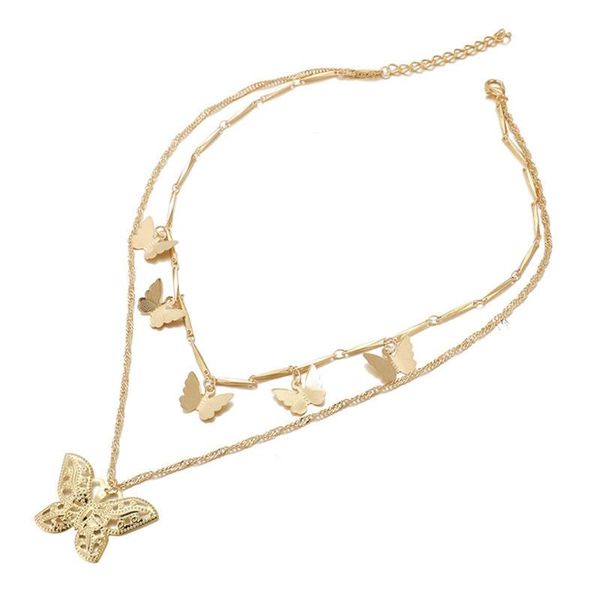 pendant necklaces fashion butterfly necklace double layer clavicle chain female jewelry wedding, Silver
pendant necklaces fashion butterfly necklace double layer clavicle chain female jewelry wedding, Silver